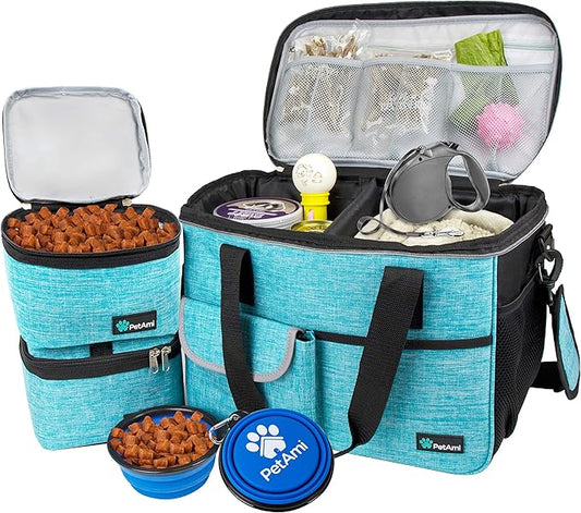 PetAmi Dog Travel Bag, Travel Pet Bag Organizer, Dog Food Travel Bag by PetAmi