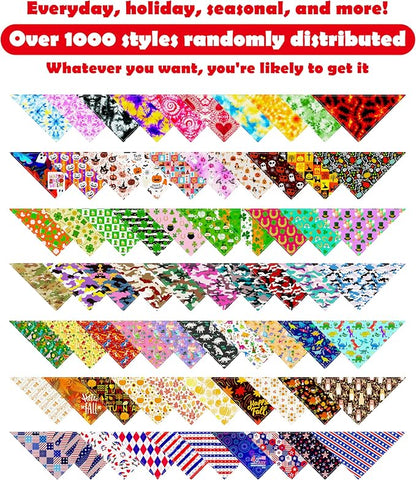 PET SHOW 50 Pack Big Dog Bandanas Bulk XL Assorted Random Dog Scarves Bibs - Image 3