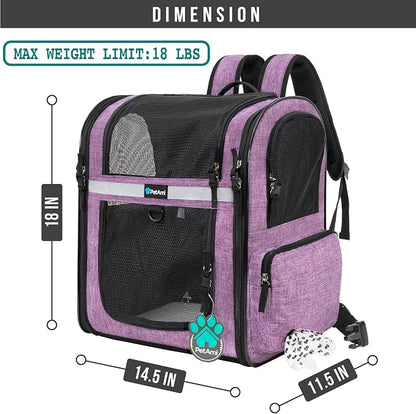 PetAmi Dog Backpack Carrier For Small Large Cat, Ventilated Pet Hiking Backpack - Image 2