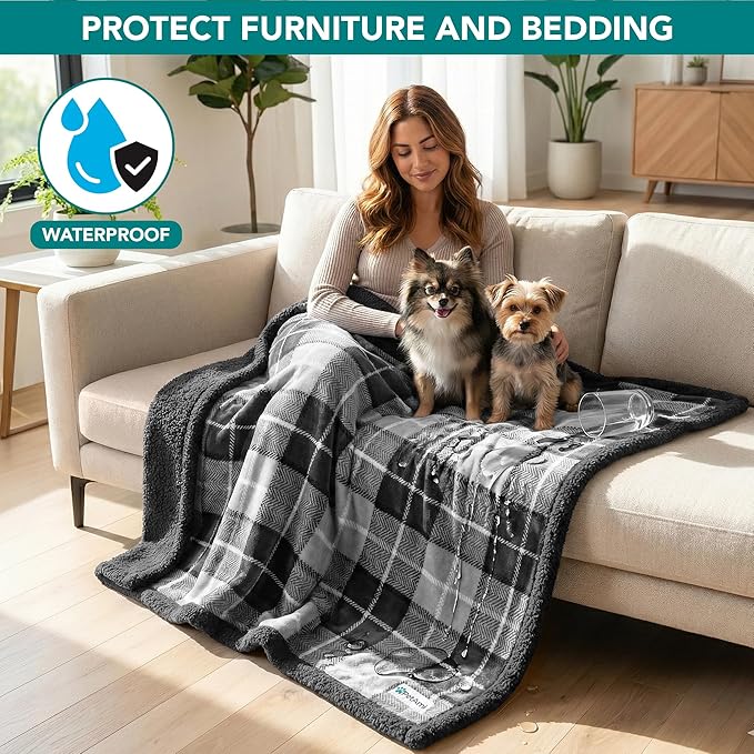 PetAmi Waterproof Dog Blanket for Medium Large Dog Puppy Cat Throw for Couch - Image 2