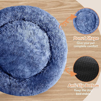 JOLLYVOGUE Calming Dog Bed Medium Size Dog, Anti-Anxiety Donut Medium Pet Bed - Image 3