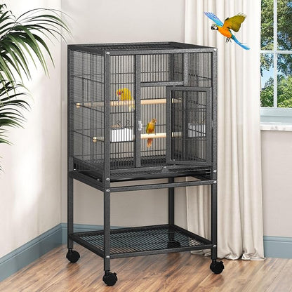 DWVO 41-inch Metal Bird Cage: Large Parrot Cages by DWVO