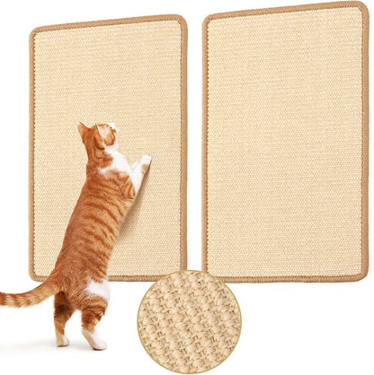 FUKUMARU 2 Packs Cat Scratching Mat, 19.6 x 11.8 Inch Natural Sisal Cat Scratch by FUKUMARU