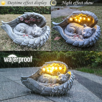 Solar Cat Garden Statues Outdoor Décor-Cat Figurines Solar LED Light Lawn - Image 7