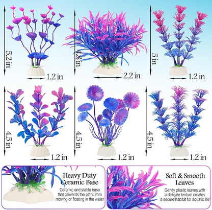 MyLifeUNIT Fish Tank Decorations, 7 Pieces Aquarium Plants Set - Image 6