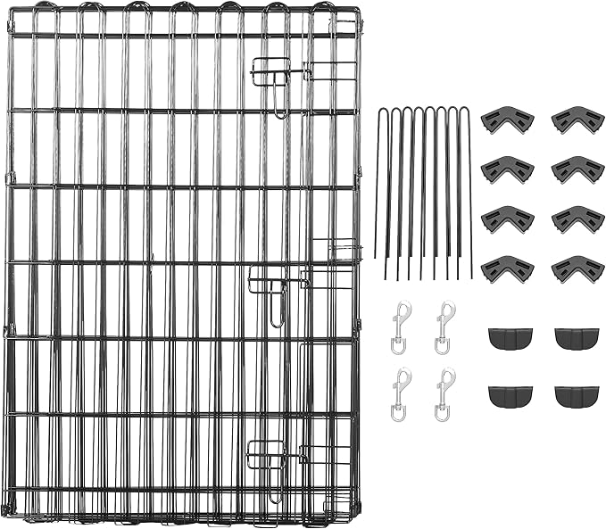 Amazon Basics Foldable Metal Exercise Dog Playpen, Indoor/Outdoor, Single Door - Image 6