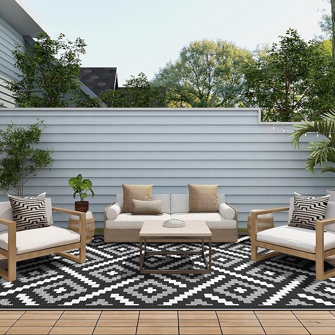 GENIMO Outdoor Rug for Patio Clearance, Reversible Plastic Straw Rugs for RV - Image 4