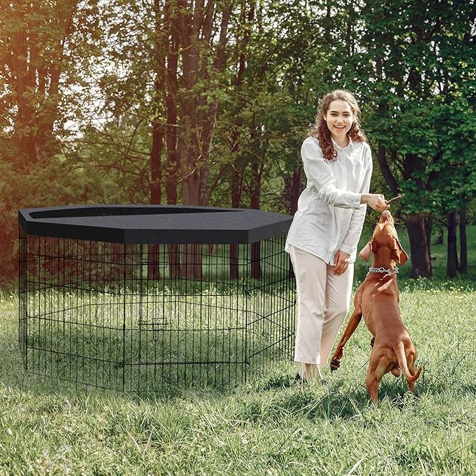 Dog Pen Pet Playpen Dog Fence Indoor Foldable Metal Wire Exercise Puppy Play - Image 3