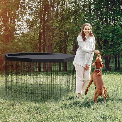 Dog Pen Pet Playpen Dog Fence Indoor Foldable Metal Wire Exercise Puppy Play - Image 3