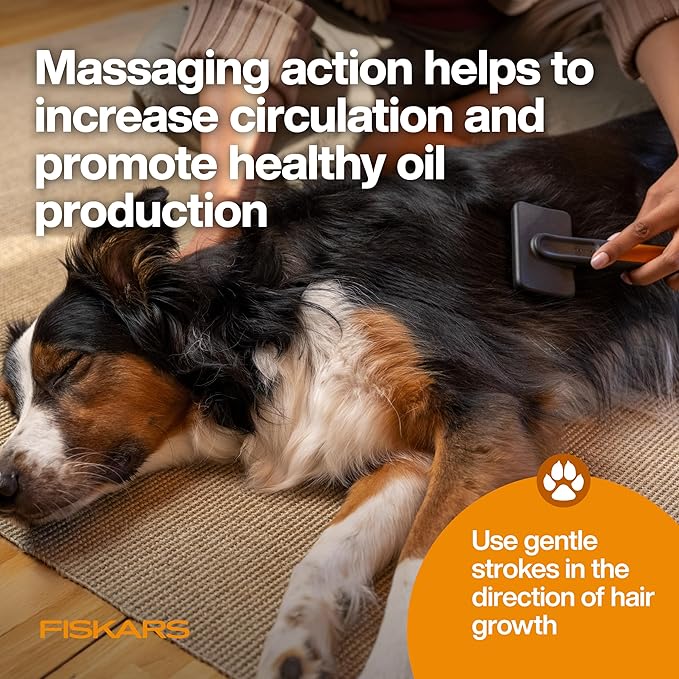 Fiskars Pet, Cat and Dog Brush, Fine Bristles & SoftGrip Handle - Image 5