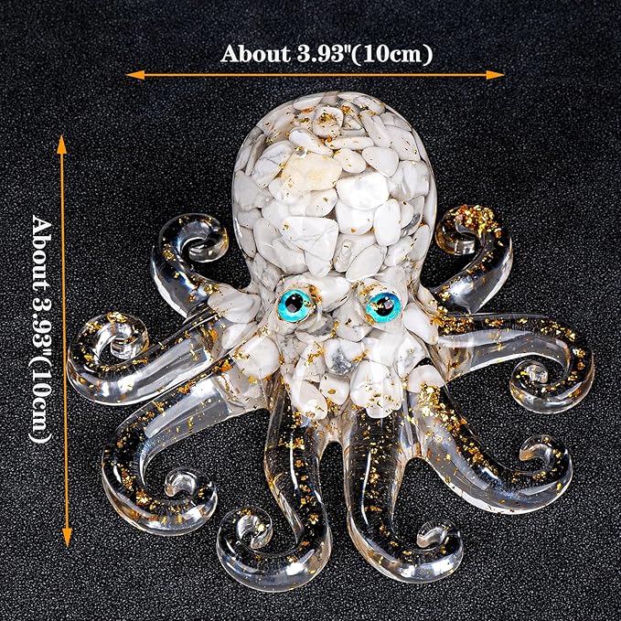 Natural Crystal Gravel Octopus Resin Marine Animals Fish Tank Decorative - Image 2