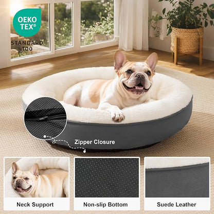 Love's cabin Round Donut Cat and Dog Cushion Bed, 30in Pet Bed - Image 2