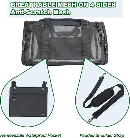Soft-Sided Pet Carrier for Cats Small Dogs of 15 Lbs Medium Black - Image 3