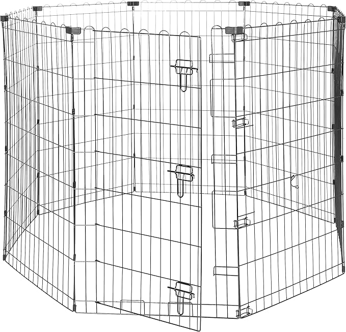 Amazon Basics Foldable Octagonal Metal Exercise Dog Playpen, Indoor/Outdoor by AmazonBasics