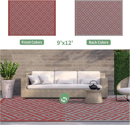 GENIMO Outdoor Rug for Patio Clearance, Lightweight Waterproof RV Camping Mat - Image 2