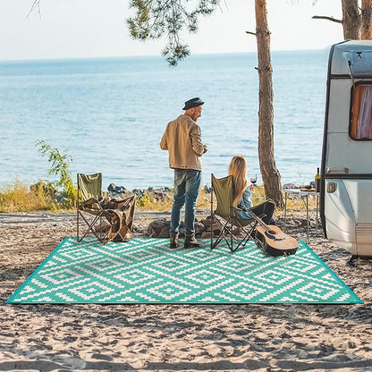 GENIMO Outdoor Rug for Patio Clearance, Reversible Plastic Straw Rugs for RV - Image 2
