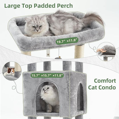 Cat Tree for Indoor Cats Large Adult, Heavy Duty Cat Tree for Large Cats 20 lbs+ - Image 3