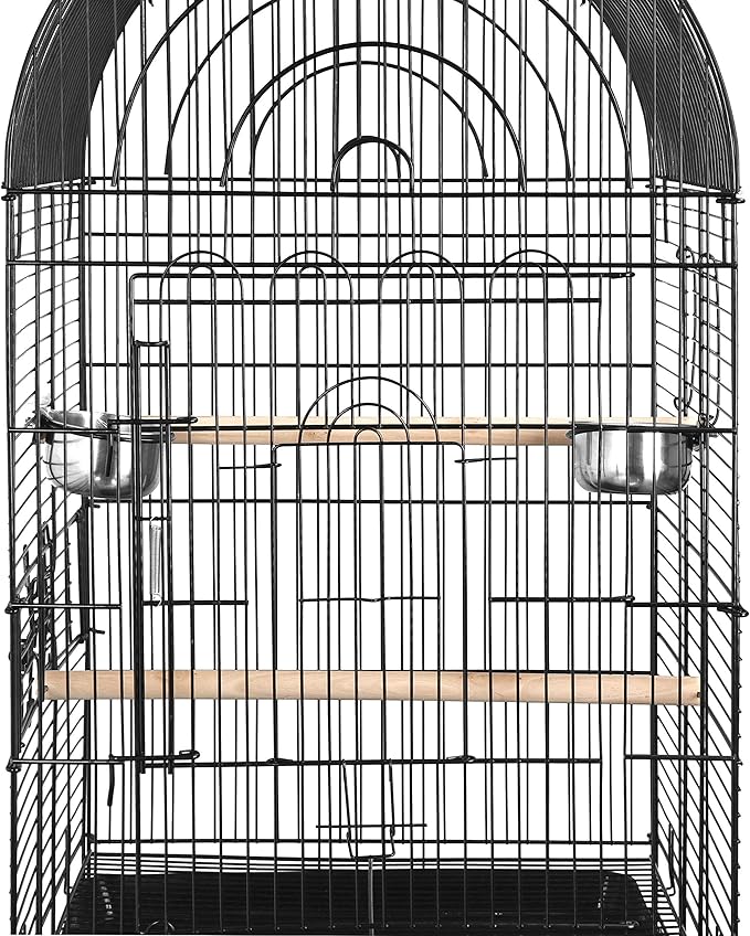 SUPER DEAL 63.5'' Rolling Bird Cage Large Wrought Iron Cage - Image 6