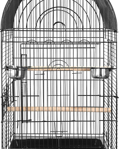 SUPER DEAL 63.5'' Rolling Bird Cage Large Wrought Iron Cage - Image 6