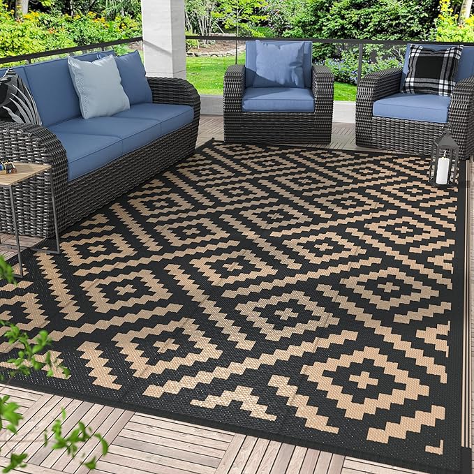 GENIMO 5x8 Outdoor Rug Waterproof, Reversible Mats, Area Rug, Plastic Outside by GENIMO