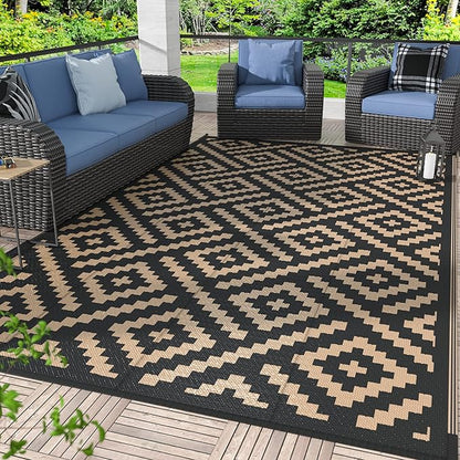 GENIMO 5x8 Outdoor Rug Waterproof, Reversible Mats, Area Rug, Plastic Outside by GENIMO