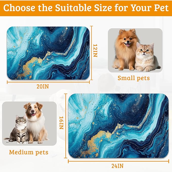 Dog Bowl Mat, Flowing Absorbent Dogs Placemat - Image 6