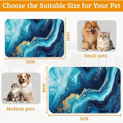 Dog Bowl Mat, Flowing Absorbent Dogs Placemat - Image 6