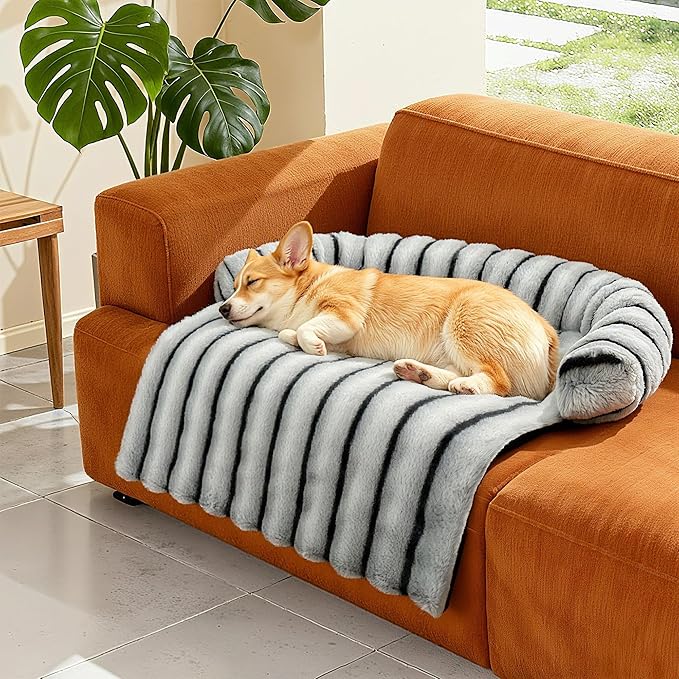 Large Dog Couch Bed, Fluffy Washable Couch Protector by WATANIYAPET