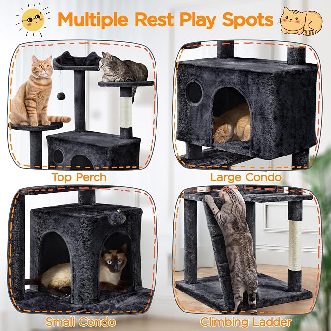 Yaheetech Larget Cat Tree, 80in Multi-Level Cat Tower - Image 3