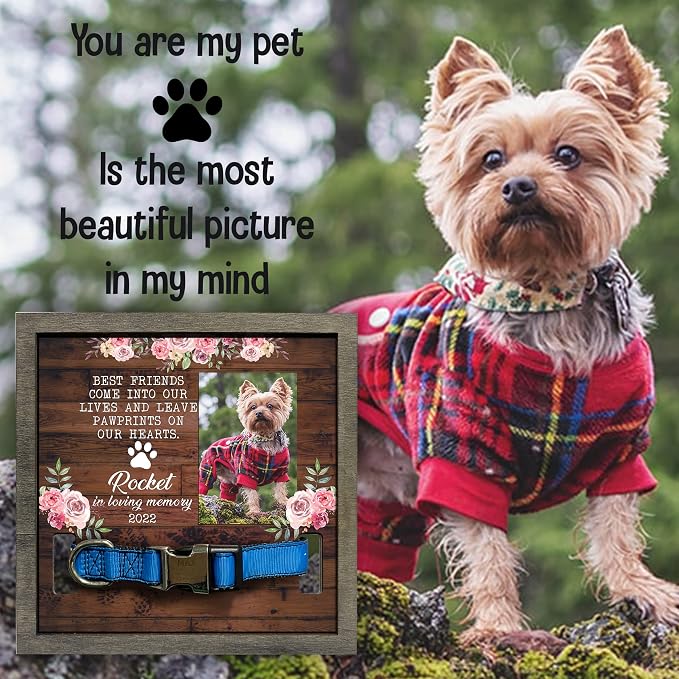 Customized Pet Memorial Frame Wood Dog in Picture Deceased Pet Personalized Dog - Image 6