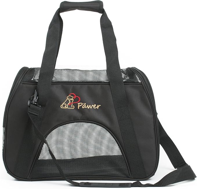 Pawer Soft-Sided Pet Carrier for Cat and Small Dog, Medium Size, Washable 600D by P%C3%84WER