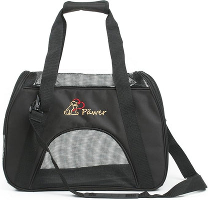 Pawer Soft-Sided Pet Carrier for Cat and Small Dog, Medium Size, Washable 600D by P%C3%84WER