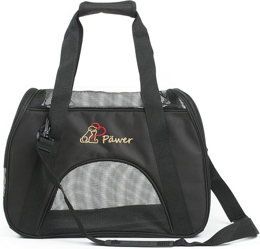Pawer Soft-Sided Pet Carrier for Cat and Small Dog, Medium Size, Washable 600D by P%C3%84WER