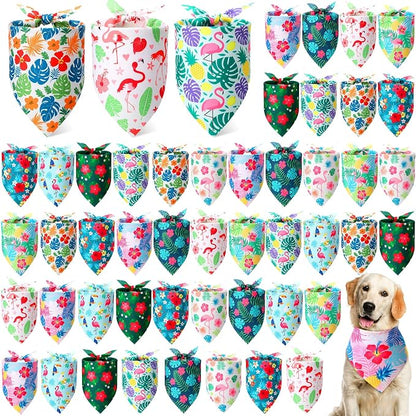 Weewooday 50 Pcs Hawaiian Dog Bandanas Bulk by Weewooday