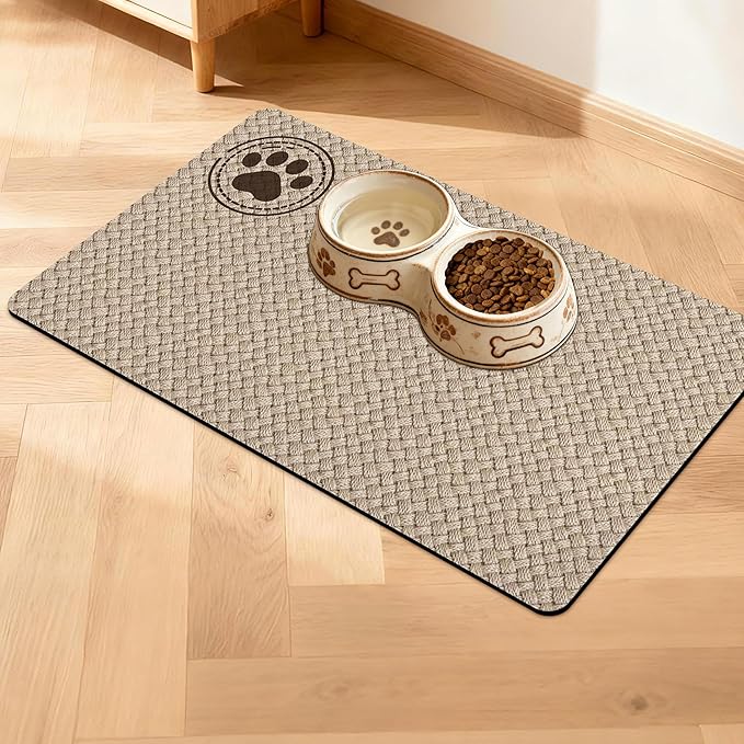 Pet Feeding Mat for Floors Waterproof Dog Mat for Food and Water Absorbent by Unknown