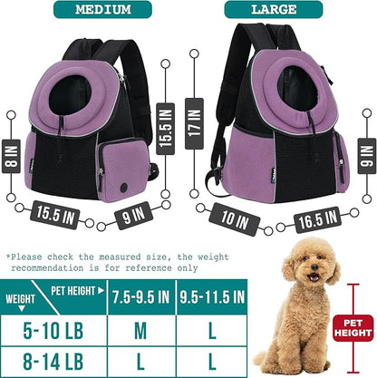 PetAmi Adjustable Cat & Dog Front Chest Carrier Backpack, Ventilated - Image 3