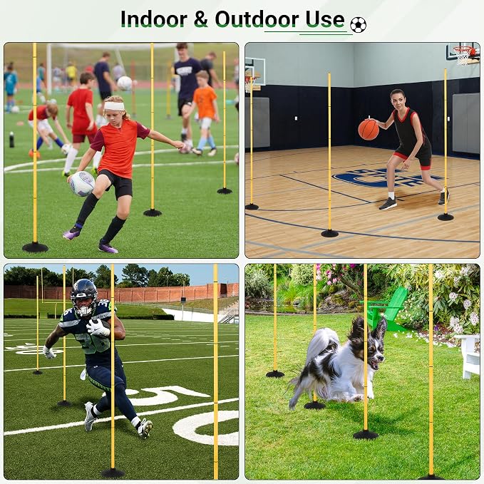6 FT Agility Poles for Soccer, Basketball, Equestrian, Pet Training, 4/6/8/10 - Image 6