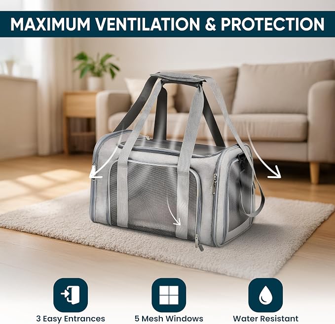 Pet Travel Carrier Bag – Airline Approved Soft-Sided Dog & Cat Carrier - Image 4