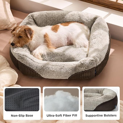 Bedsure Washable Dog Bed Small Dog＆Cat- Rectangle Fluffy Plush Kitten Puppy Bed - Image 4
