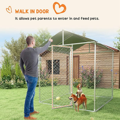 PawHut Outdoor Dog Kennel, Heavy Duty Dog Run Outdoor Fence - Image 8