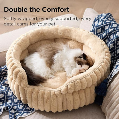 Bedsure ComfyFleece™ Cat Bed, Washable Round Cute Cat Beds - Image 2