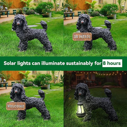 Poodle Statue Outdoor Decorations – Outdoor Dog Statue Standing Black Poodle - Image 6