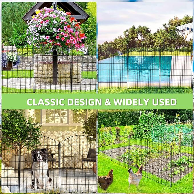 Decorative Garden Fence 40in x24ft, 10 Pack No Dig Fence Animal Barrier - Image 5