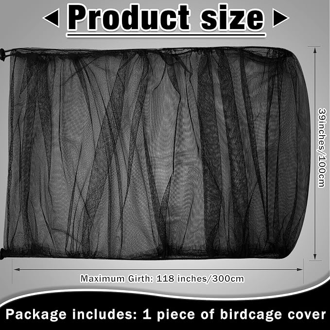 Shappy Large Bird Cage Seed Catcher, Bird Cage Cover Net Skirt Guard, - Image 2