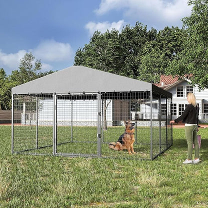 Kullavik 10x10x6 FT Large Outdoor Dog Kennel, Anti-Rust Galvanized Steel Dog Pen - Image 7