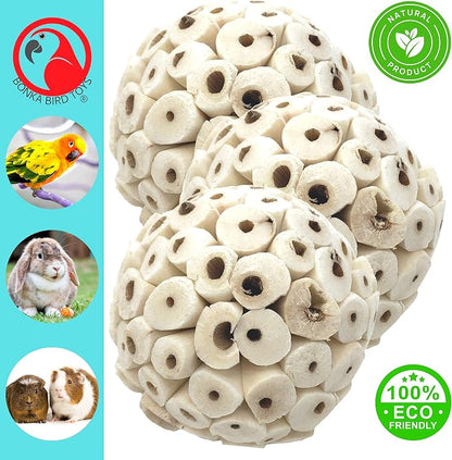 Bonka Bird Toys 1214 Pk3 All-Natural Sola Atta Balls, Soft and Lightweight Chew - Image 3