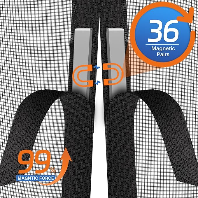 Upgraded PET Mesh Magnetic Screen Door Stronger Than Fiberglass and Polyester - Image 4