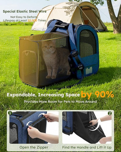 Pecute Cat Backpack Carrier Expandable, Pet Backpack - Image 3