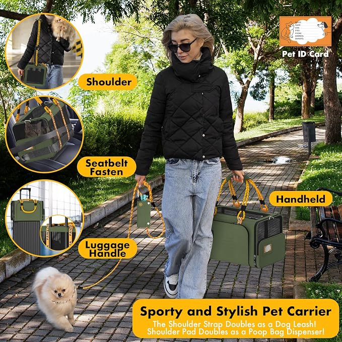 PAWZIDEA Expandable Pet Carrier w/ID Card, 18″×11″×11″ Small Dog Carrier TSA - Image 5
