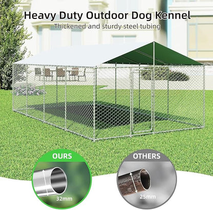 20'x10' Large Outdoor Dog Kennel, Heavy Duty Dog Enclosure - Image 3